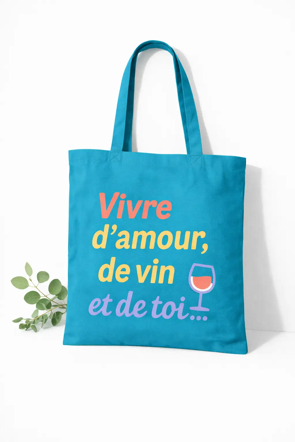 Tote Bag Vivre couleur vert émeraude
