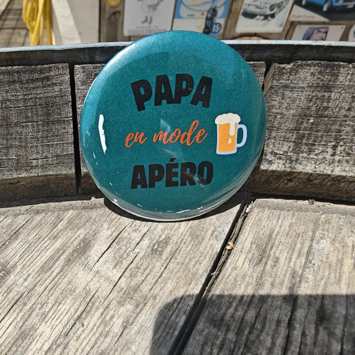 Badge Papa en mode apéro